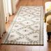 Green/White 30 x 0.25 in Area Rug - Elara Floral Handmade Wool Area Rug Wool Laurel Foundry Modern Farmhouse® | 30 W x 0.25 D in | Wayfair