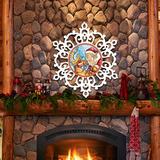 Designocracy Old World Snowflake Santa w/ Reindeer en Holiday Hanging Figurine Door Hanger Wall Decor in Blue/Brown/Red | Wayfair 8141151H-24