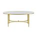 Madison Park Signature Bordeaux Gold Metal Marble Oval Coffee Table | 17.5 H x 40.5 W x 24.5 D in | Wayfair MPS120-0123