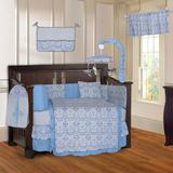 Harriet Bee Carter Damask 9 Piece Crib Bedding Set Cotton in Blue/Gray | 11 W in | Wayfair 0184FC4CFEE44434918AEC056C27BE6E