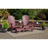 Bayou Breeze Aatikah Plastic Adirondack Chair w/ Ottoman & Table | 40 H x 31 W x 32 D in | Wayfair B0D66E388655452CA610D84D5C98C4A3