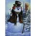 Toland Home Garden Dapper Snowman 28 x 40 inch House Flag, Polyester in Black/Gray | 40 H x 28 W in | Wayfair 109395