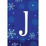 Toland Home Garden Winter Snowflakes Monogram Garden flag, Polyester in Blue | 18 H x 12.5 W in | Wayfair 1110177