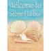 Toland Home Garden Welcome Shells-Stone Harbor Polyester 18 x 12.5 inch Garden Flag in Blue/Brown | 18 H x 12.5 W in | Wayfair 1110984