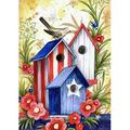 Toland Home Garden Birdhouse Trio 28 x 40 inch House Flag, Polyester in Blue | 40 H x 28 W in | Wayfair 102584