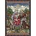 Toland Home Garden Stained Glass Nativity Polyester 18 x 12.5 inch Garden Flag in Black/Brown/Gray | 18 H x 12.5 W in | Wayfair 119375