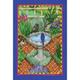 Toland Home Garden Birdbath And Bricks 28 x 40 inch House Flag, Polyester in Blue/Green | 40 H x 28 W in | Wayfair 109754