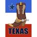 Toland Home Garden Texas Cowboy Boot 2-Sided Polyester 18 x 12.5 inch Garden Flag in Blue/Brown/Red | 18 H x 12.5 W in | Wayfair 1112092