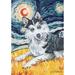 Toland Home Garden Van Growl-Siberian Husky 28 x 40 inch House Flag, Polyester in Black/Gray | 40 H x 28 W in | Wayfair 102656
