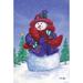 Toland Home Garden Hat Snowlady 2-Sided Polyester 18 x 13 in. Garden Flag in Blue | 18 H x 12.5 W in | Wayfair 1110470