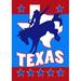 Toland Home Garden Texas Bucking Bronco 28 x 40 inch House Flag, Polyester in Blue/Red | 40 H x 28 W in | Wayfair 1012093