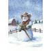 Toland Home Garden Cowboy Snowman 28 x 40 inch House Flag, Polyester in Blue | 40 H x 28 W in | Wayfair 109740