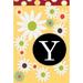 Toland Home Garden Floral Monogram Polyester 1'6 x 1 ft. Garden Flag in Yellow/Brown | 18 H x 12.5 W in | Wayfair 119920