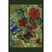 Toland Home Garden Butterflies And Flowers 28 x 40 inch House Flag, Polyester in Black/Green | 40 H x 28 W in | Wayfair 109990