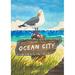 Toland Home Garden Beach Bird-Ocean City 28 x 40 inch House Flag, Polyester in Blue | 40 H x 28 W in | Wayfair 1010962