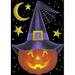 Toland Home Garden Witch Pumpkin 28 x 40 inch House Flag, Polyester in Black | 40 H x 28 W in | Wayfair 109384