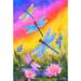 Toland Home Garden Dusk Dragonflies 28 x 40 inch House Flag in Indigo/Pink/Yellow | 40 H x 28 W in | Wayfair 1010199