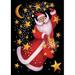 Toland Home Garden Celestial Santa 28 x 40 inch House Flag, Polyester in Black/Brown/Red | 40 H x 28 W in | Wayfair 101234
