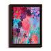 DiaNoche Designs 'Spirit Garden Flowers' Framed Oil Painting Print on Wrapped Canvas in Blue/Indigo/Pink | 21.75 H x 17.75 W x 1 D in | Wayfair