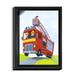DiaNoche Designs 'Fire Truck' Framed Painting Print on Wrapped Canvas in Green/Red/White | 21.75 H x 17.75 W x 1 D in | Wayfair