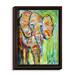 DiaNoche Designs 'Wild Elephant' Framed Print on Canvas in Blue/Green/Red | 37.75 H x 25.75 W x 1 D in | Wayfair CANW-KarenTarltonWildElephant5