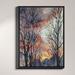 DiaNoche Designs 'Winter Watch' Painting Print Framed on Wrapped Canvas in Gray/Green/Orange | 25.75 H x 19.75 W x 1 D in | Wayfair