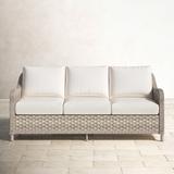 Birch Lane™ Sky 74.5" Wide Outdoor Wicker Patio Sofa Sunbrella® Fabric Included in Gray | 34 H x 74.5 W x 33.5 D in | Wayfair