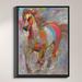 DiaNoche Designs Smooth Runner II Horse by Hooshang Khorasani - Print on Wrapped Canvas in Pink | 41.75 H x 31.75 W x 1.75 D in | Wayfair