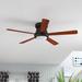 Wade Logan® 52" Waxler 5 - Blade LED Standard Ceiling Fan w/ Remote Control & Light Kit Included in Black/Brown | Wayfair