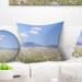 East Urban Home Flower Chamomiles w/ Hills on Background Pillow Polyester/Polyfill blend | 16 H x 16 W x 5 D in | Wayfair
