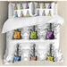 East Urban Home Music Sketchy Lined Colored Design Guitar Collage for Teens Rocker Song Lovers Image Duvet Cover Set Microfiber | King | Wayfair