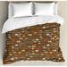 East Urban Home Tribal Ethnic Native American Indian w/ Backdrop & Colorful Arrows Image Duvet Cover Set Microfiber in Brown | King | Wayfair