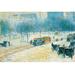 Buyenlarge 'Winter in Union Square' by Frederick Childe Hassam Painting Print in Blue | 44 H x 66 W in | Wayfair 0-587-26059-9C4466