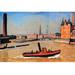 Buyenlarge 'The Port of Hamburg' by Albert Marquet Painting Print in Blue/Orange | 24 H x 36 W x 1.5 D in | Wayfair 0-587-23230-7C2436