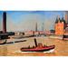 Buyenlarge The Port of Hamburg - Print in Blue/Brown | 44 H x 66 W x 1.5 D in | Wayfair 0-587-23230-7C4466