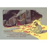 Buyenlarge 'Madama Butterfly: The Struggle' by Adolfo Hohenstein Vintage Advertisement in Brown/Gray/Yellow | 44 H x 66 W x 1.5 D in | Wayfair