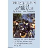 Buyenlarge 'When the Sun Comes After the Rain' by Robert Louis Stevenson Vintage Advertisement in Blue/Gray | 42 H x 28 W x 1.5 D in | Wayfair