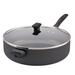 Farberware Dishwasher Safe Nonstick Jumbo Cooker Chef's Pan w/ Lid & Helper Handle, 6 Quart Non Stick/Aluminum in Gray | 4 H in | Wayfair 21981