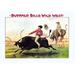Buyenlarge 'Buffalo Bill: Steer Riding' Vintage Advertisement in Brown/Green/Red | 24 H x 36 W x 1.5 D in | Wayfair 0-587-02922-6C2436