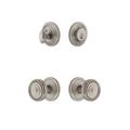 Grandeur Circulaire Rosette Complete Entry Set w/ Single Cylinder Deadbolt and Soleil Knob in Gray | 2.7 H x 2.63 W x 8 D in | Wayfair 834002
