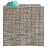 Bocabec Fabric Outdoor Patio Armchair by Havenside Home by Modway Wicker/Rattan in Blue | 34 H x 30 W x 32 D in | Wayfair EEI-2960-LGR-TRQ