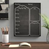Day by Day Wall Mounted Dry Erase Board in Black Laurel Foundry Modern Farmhouse® | 30 H x 20 W x 0.75 D in | Wayfair