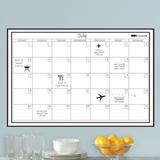 Latitude Run® Calendar Whiteboard Wall Decal Vinyl in Black/Gray | 24 H x 36 W in | Wayfair E59C635A909842DAB8033B656DED1D40