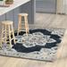 Blue/Brown 60 x 0.3 in Area Rug - Alcott Hill® Edmondo Oriental Handmade Tufted Dark Blue/Natural/Gray/Tan Area Rug | 60 W x 0.3 D in | Wayfair