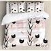 Ambesonne Modern Cute Cat Faces w/ Dotted Whiskers Kittens Animals Nursery Theme Duvet Cover Set Microfiber in Black | King | Wayfair