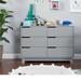 babyletto Hudson 6 Drawer 48" W Double Dresser in Gray | 34 H x 48 W x 19 D in | Wayfair M4216G