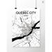 OurPoster.com 'Quebec City City Map' Graphic Art Print Poster in Ink Paper in Black/White | 20 H x 16 W x 0.05 D in | Wayfair OP-YQBB00EN