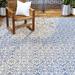 Blue/Gray 93 x 1 in Area Rug - NICOLE MILLER New York Patio Country Danica Geometric Indoor/Outdoor Area Rug Polypropylene | 93 W x 1 D in | Wayfair