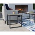 Tommy Hilfiger Hampton Outdoor Side Table w/ Natural Pebbled Glass Glass/Metal in Gray | 18.9 H x 18.9 W x 18.9 D in | Wayfair ODTB10009B