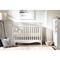 South Shore Savannah 2-in-1 Convertible Crib Wood in White | 42.3 H x 30.2 W in | Wayfair 11846